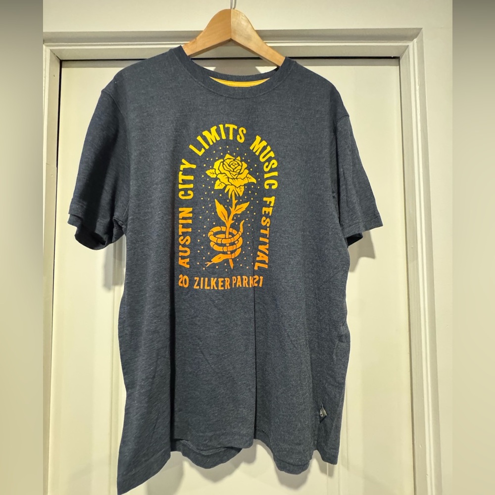 Howler Brothers Navy and Gold Tee ACL Festival 2021 line tee